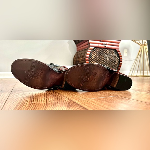 Freebird Crue Black Multi Leather Ankle Boot Rustic Western Size 8 New In Box - Picture 13 of 13